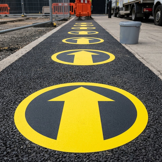 430mm Arrow Floor Safety Sign Slip-Resistant Vinyl