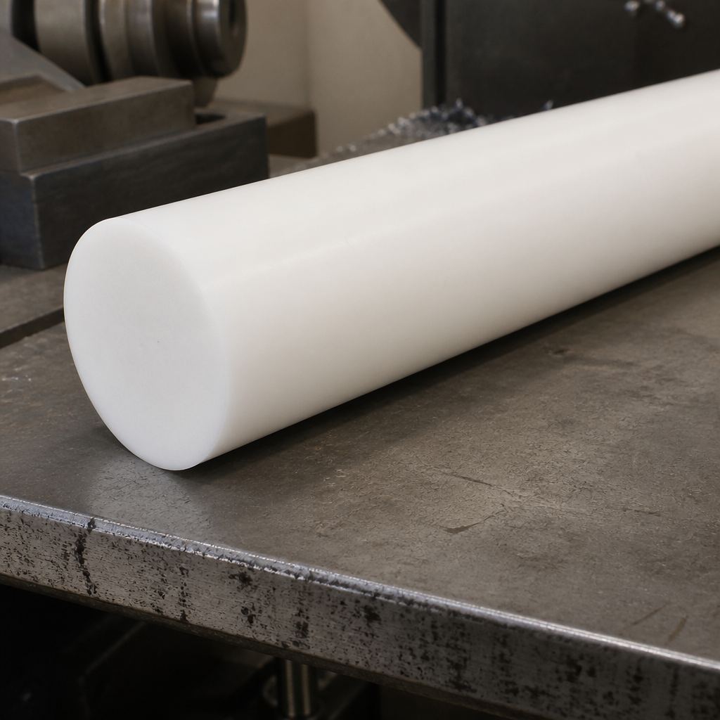Acetal Homopolymer White Rod 20mm to 36mm dia for Gears, bearings & bushes