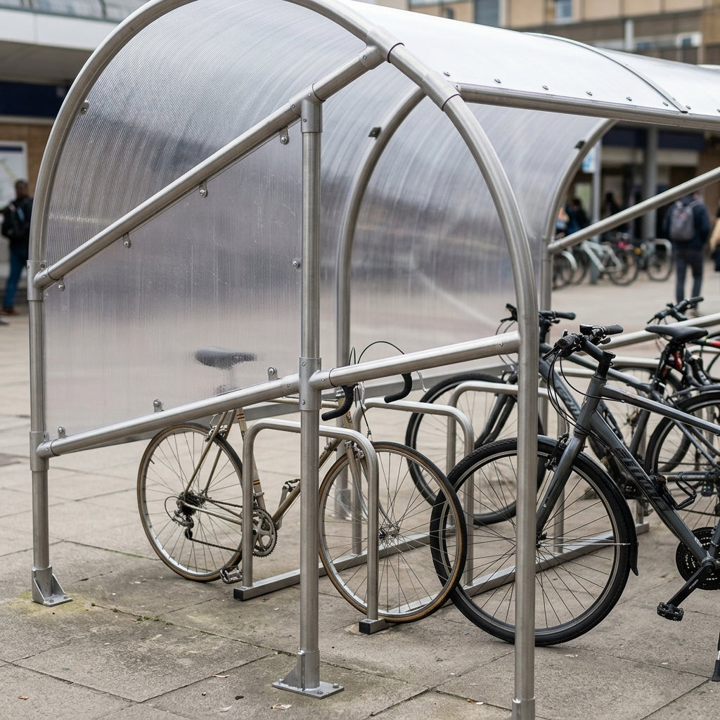 Cycle Shelter Tunnel for 10 Bikes - Modular Design (view 2)