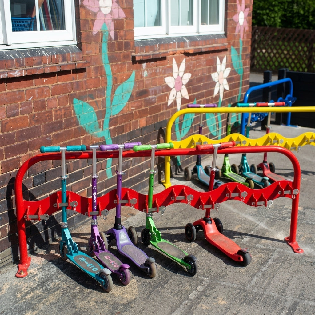 Scooter Rack 10 or 20 Space Galvanised Steel School Storage