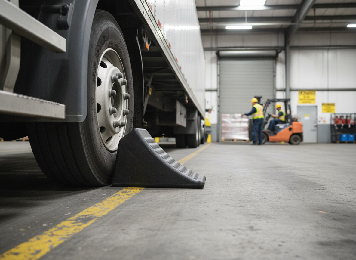 Premium Heavy Duty Vehicle Wheel Chock with Integrated Handle - 295 x 150 x 190 mm, 10 Tonnes Capacity