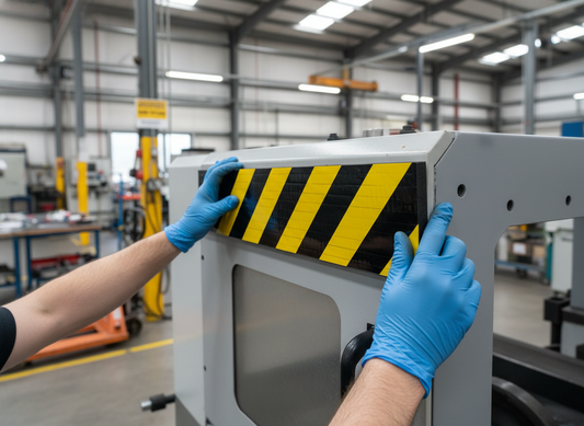 Premium Foam Edge Protector with Self-Adhesive Backing - Black/Yellow Chevron Design, Ideal for Columns and Pipework, Dimensions 500x200x20mm
