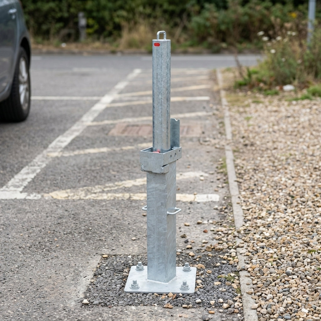 500mm Telescopic Bollard Galvanised Steel Retractable Security Post