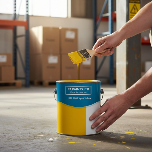 Premium High-Visibility Signal Yellow Paint for Safety and Industrial Use - Bright, Energetic, and Durable Finish