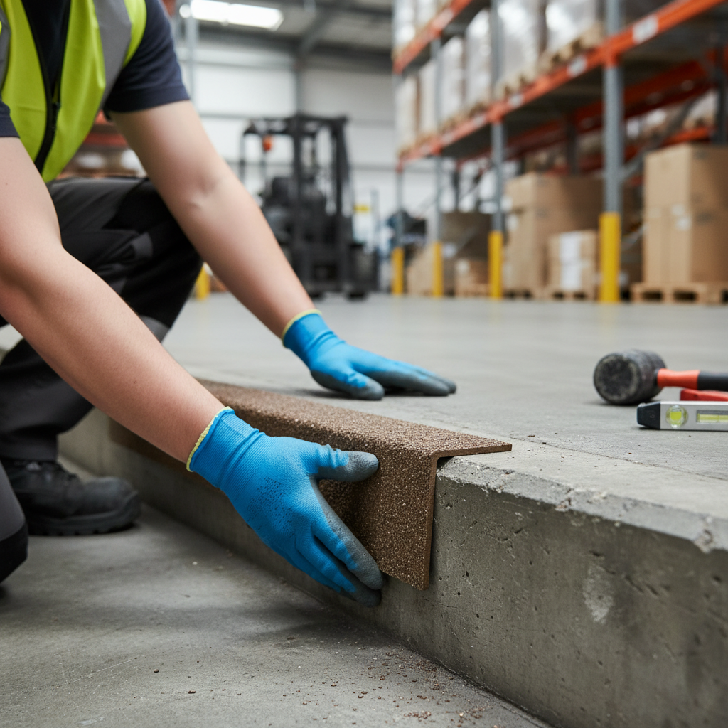 Premium Heavy Duty GRP Stair Nosings with Anti-Slip Safety Tread - Non-Slip Step Edge Protection in Multiple Lengths