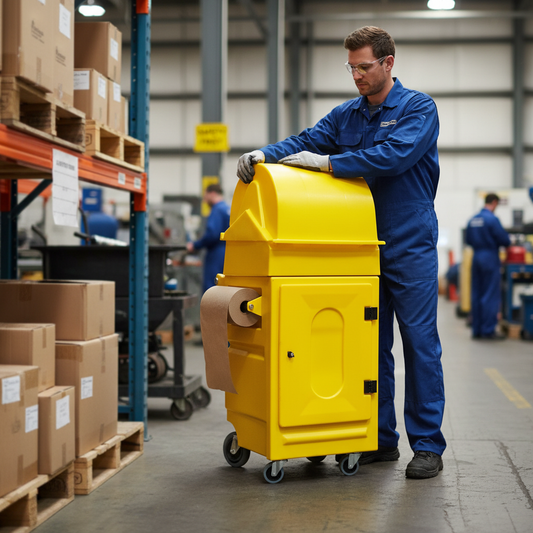 Lockable Cabinet on Wheels with Roll Holder - PMCXL4 ||L650 x W725 x H1550mm