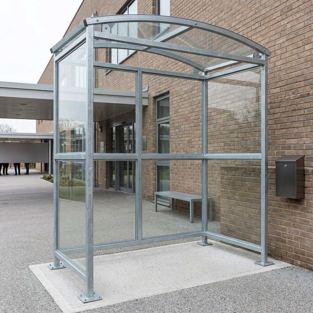 2m Wide Galvanised Steel Smoking Shelter – 1–5m Lengths