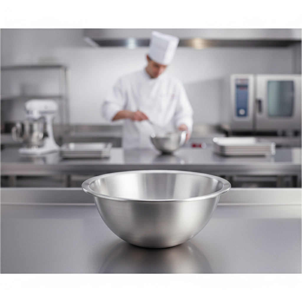 Stainless Steel Round Bottom Whipping Bowl 15L for Professional Kitchens