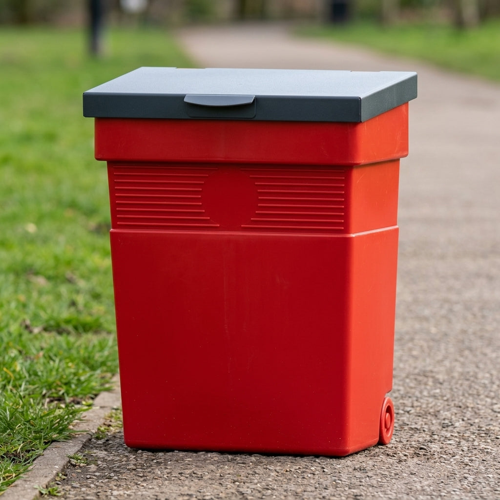 530mm dog waste bin 30 litre MDPE metal lid (view 2)