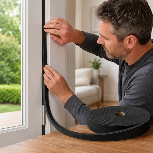 Expanded Neoprene Sponge Strip for Sealing and Insulation (10 Metre Length)
