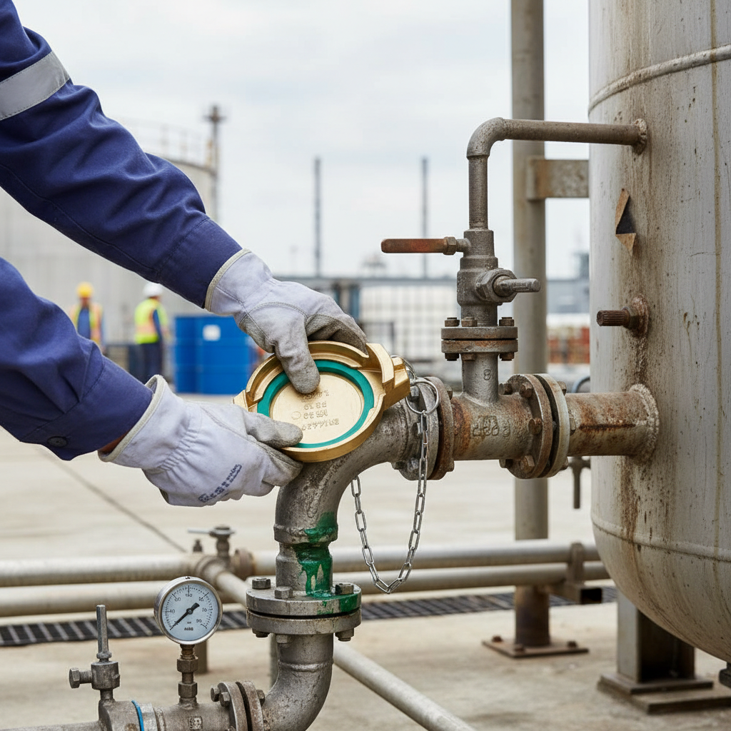 Premium Brass MB Blanking Cap for DIN 28450 Tankwagon Hose Fittings - High-Performance Connection for Marine and Fluid Transfer Applications