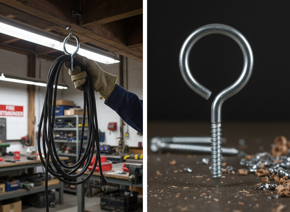 Premium Heavy Duty Ring Hook Screw 90mm x 6mm with Zinc Plating for Rubber Applications