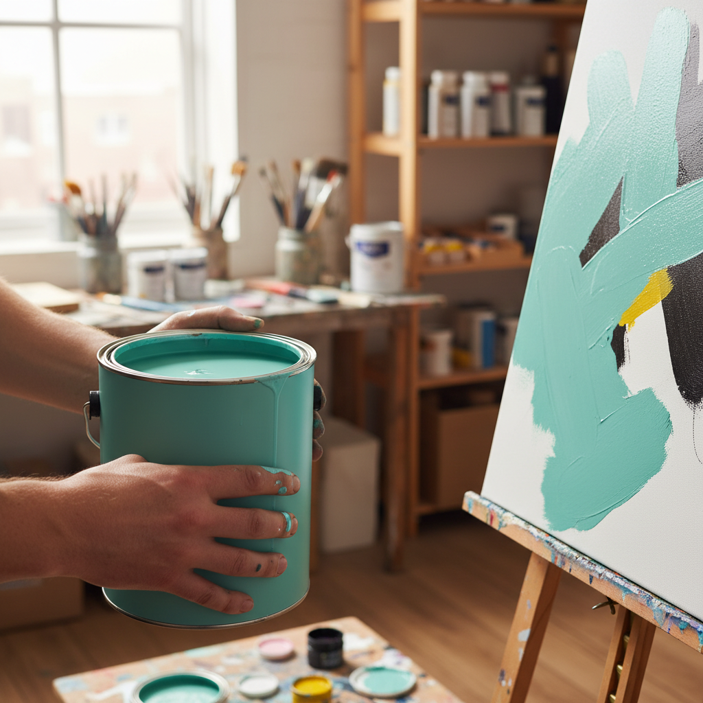 Premium Universal PU Enamel Mint Turquoise Paint for Versatile Applications - Quick-Drying and Weatherproof Finish