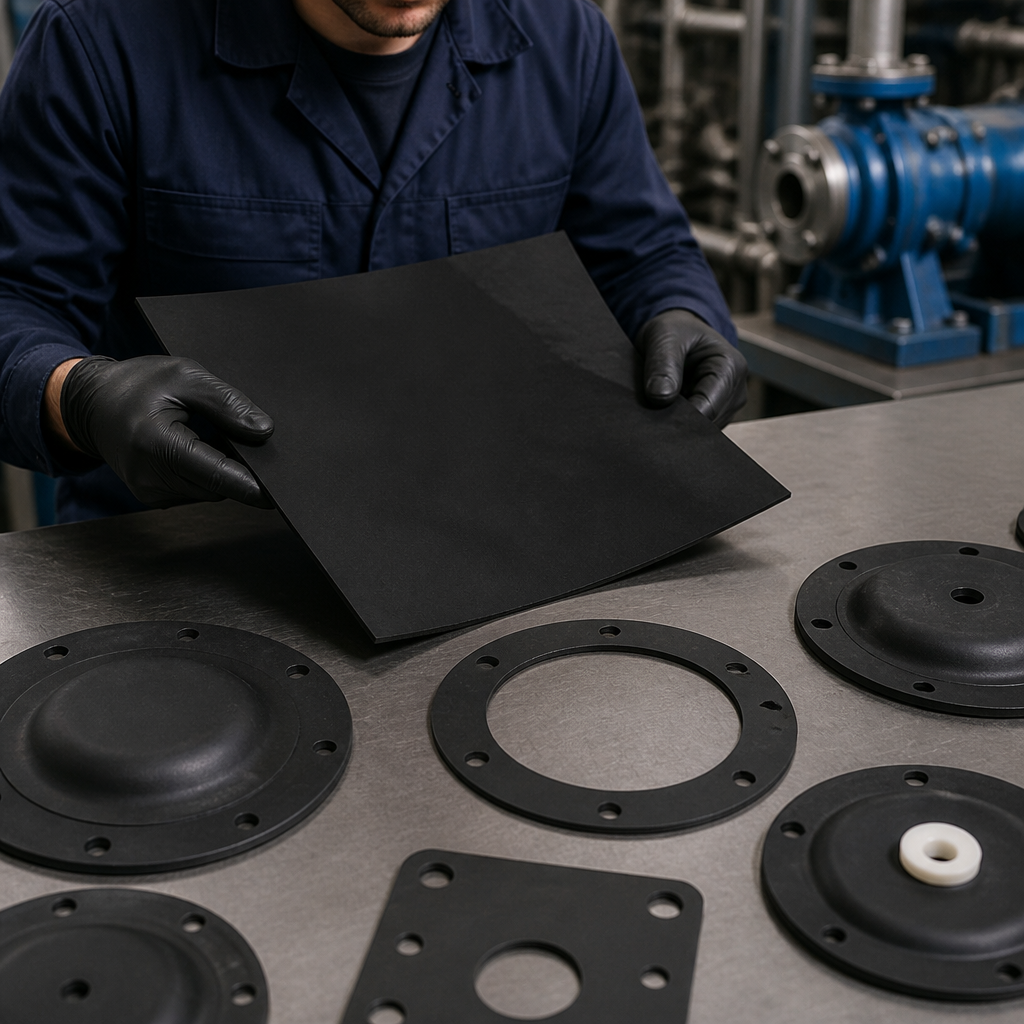 Neoprene Diaphragm Sheet with Nylon Insertion for Custom Gaskets