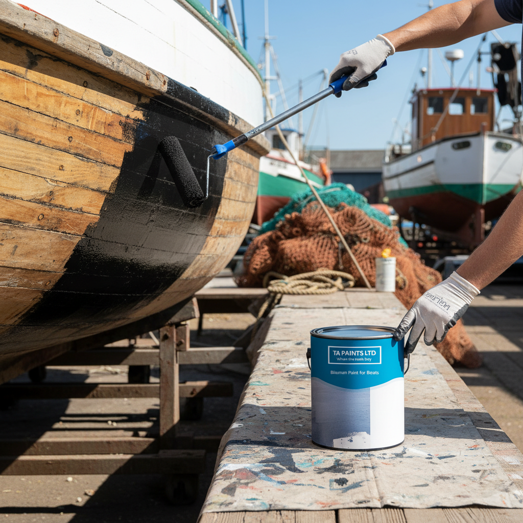 Premium Marine Black Bitumen Paint - High-Performance Waterproof Coating for Boats and Metal Surfaces
