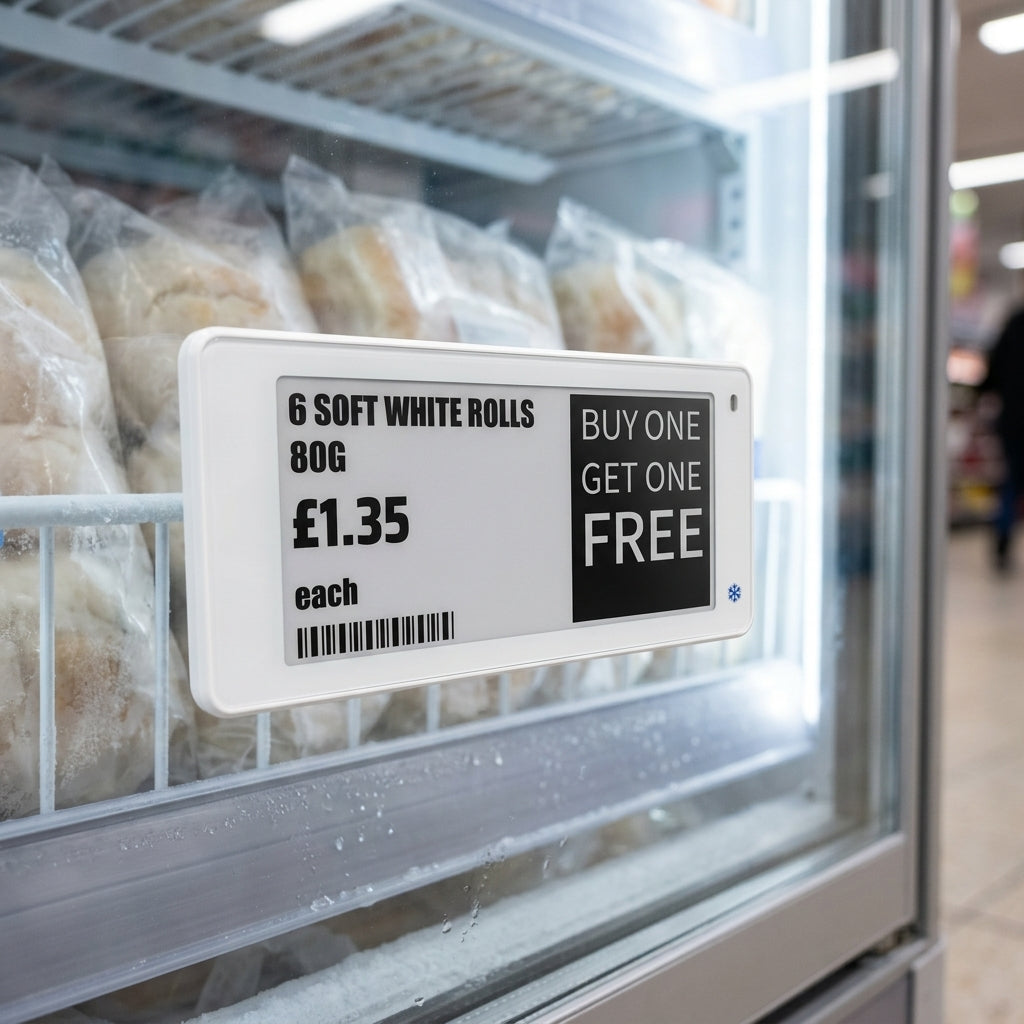 2.13" electronic shelf label for freezer displays