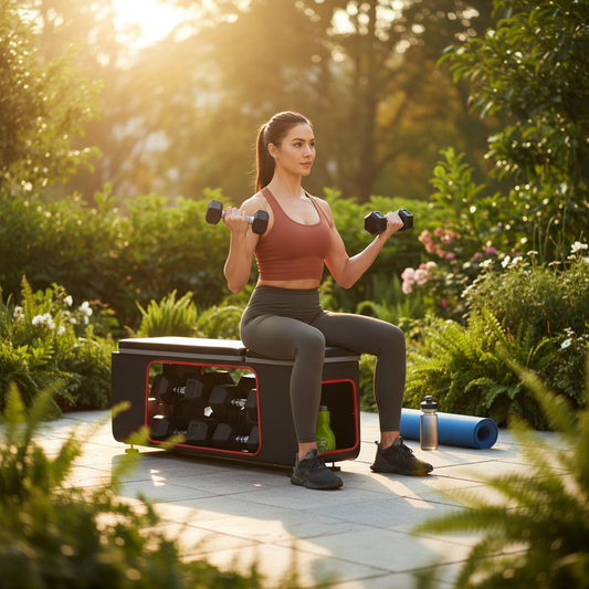 Premium Adjustable Storage Bench for Dumbbells and Kettlebells with High-Quality Leather Pad and Adjustable Backrest
