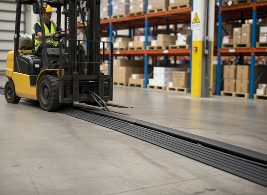 Premium Heavy Duty Rubber Cable Protector Ramp 4m Long for Cable and Hose Protection, Accommodates 40mm Diameter Cables
