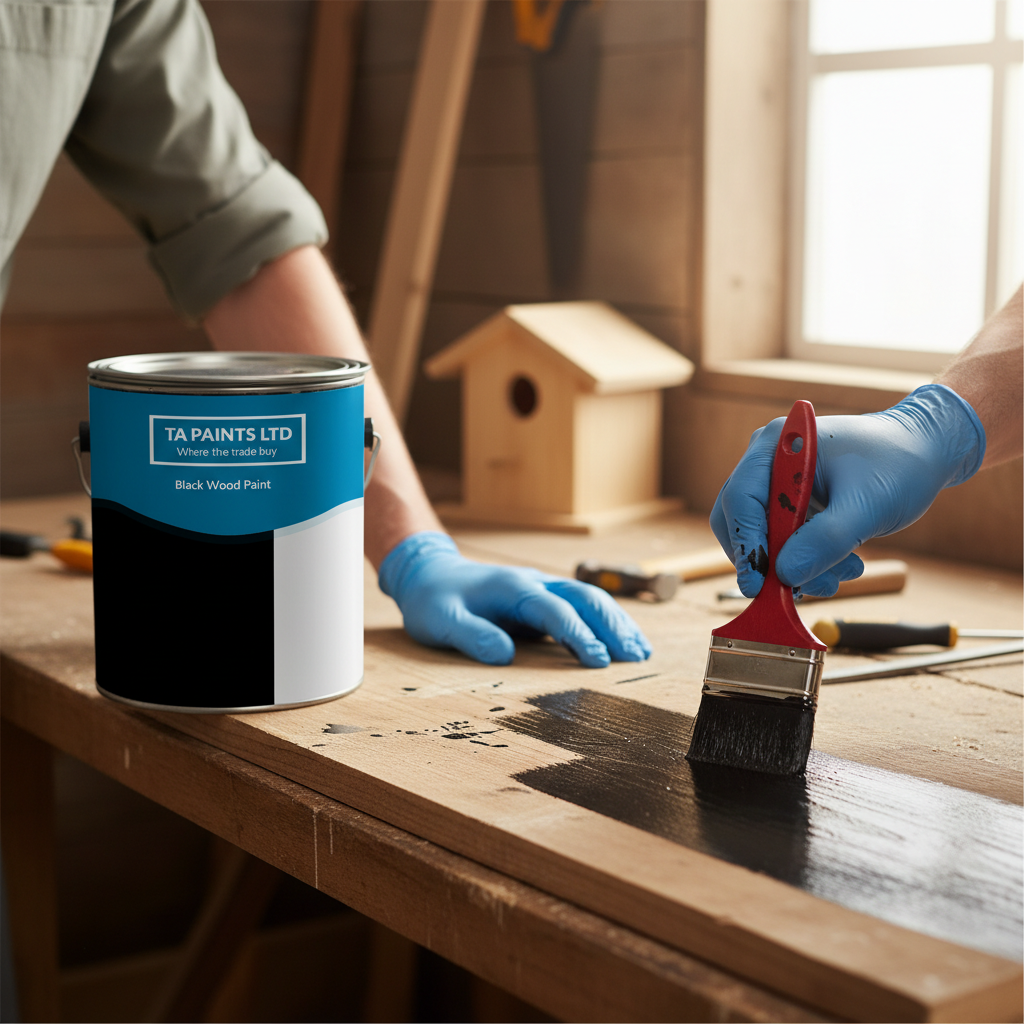 Premium Black Gloss Wood Paint - Universal PU Enamel for Indoor & Outdoor Use, Waterproof, UV Resistant, Durable Finish