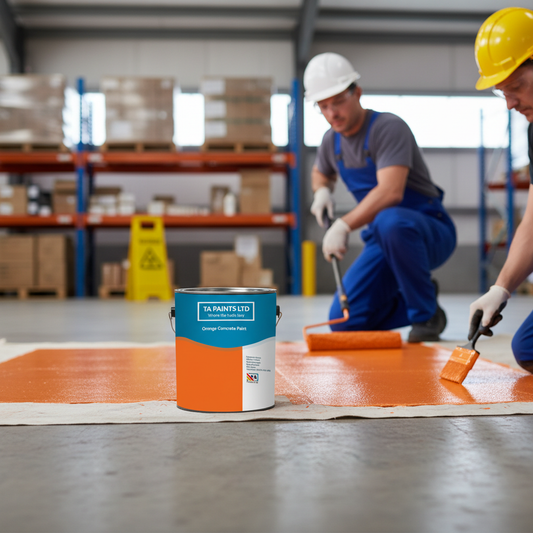 High-Performance Orange Concrete Paint for Indoor and Outdoor Use with UV Resistance and Non-Slip Option