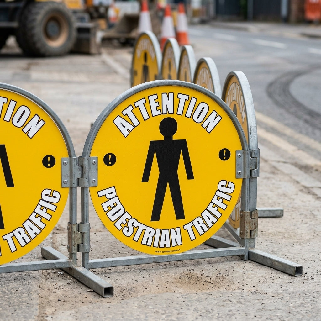 430mm floor sign – pedestrian traffic alert, slip-resistant vinyl (view 2)