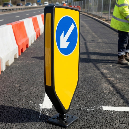 Flexible Keep Left Traffic Bollard with Reflective Base