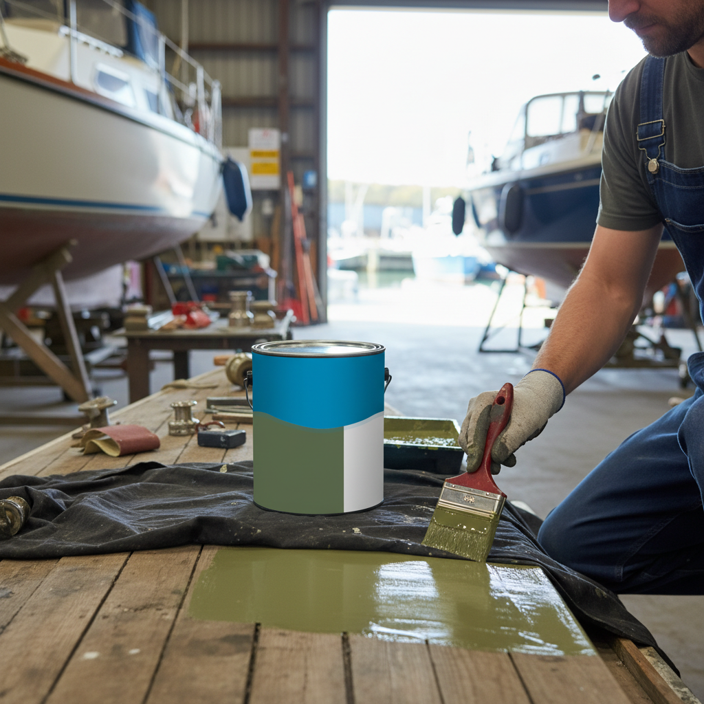 Premium Marine Boat & Barge Paint - High-Performance Green Enamel with Excellent Chemical Resistance and Weathering Protection