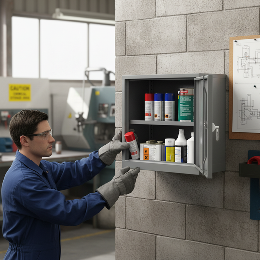 Hazardous Liquid COSHH Cabinet - COSHH24/24 ||L609mm x W305mm x H609mm