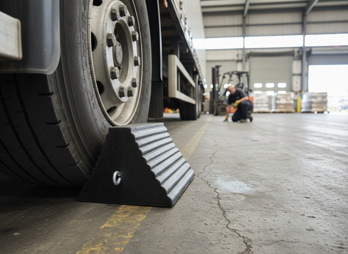 Premium Heavy Duty Vehicle Wheel Chock for Trucks - 230 x 200 x 150 mm, 3.5 kg, 44 Tonnes Load Capacity