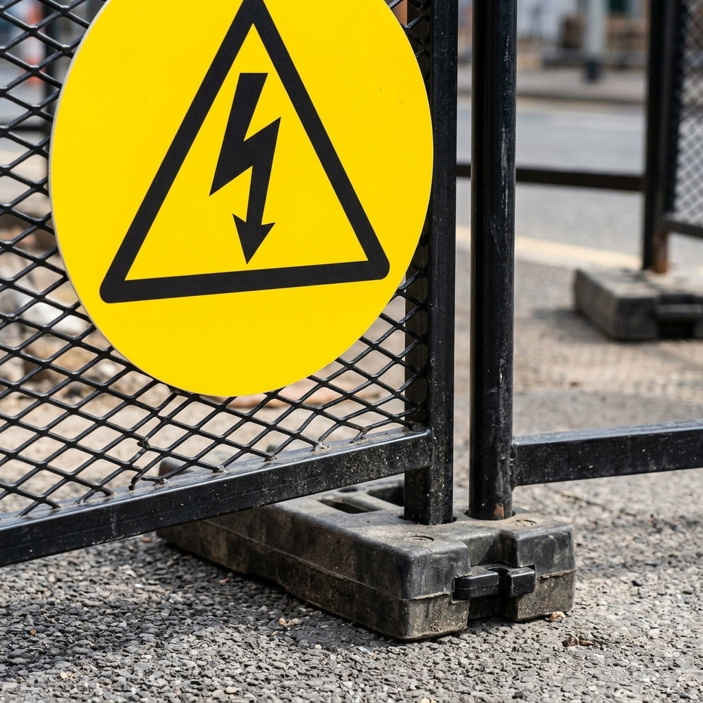 430mm floor sign – electrical danger warning (view 2)