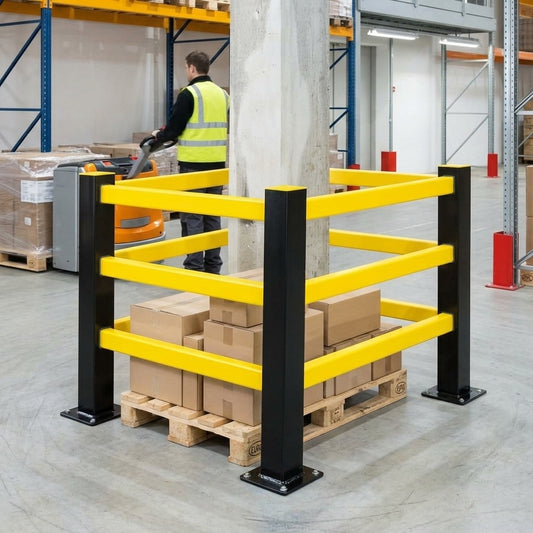 1000 × 100 mm column protector, steel and polypropylene