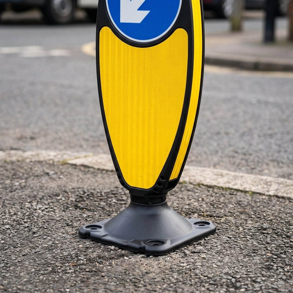 Flexible Keep Left Bollard with Night Owl reflectors (view 2)