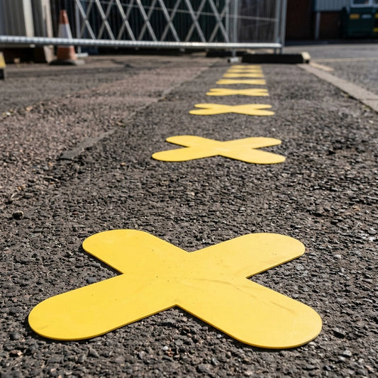 300mm × 300mm 'X' Floor Marker PVC Self-Adhesive Pack of 10