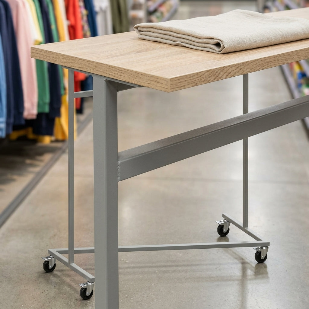 1610mm H Mobile Clothing Rail Display Stand with Z Base (view 2)
