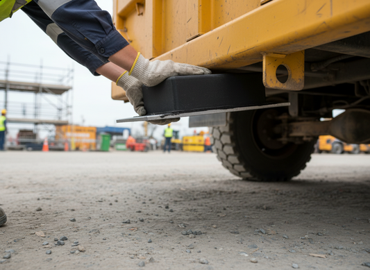 Premium Heavy Duty Rubber Tipper Pad with Aluminium Base - 180 x 75 x 45mm for Noise Reduction and Damage Prevention