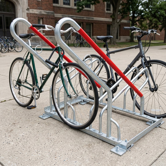 Galvanised Steel Bicycle Rack with Support Hoops