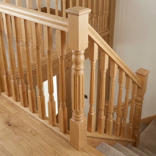 210mm Newel Post Pine or Oak Traditional Fluted