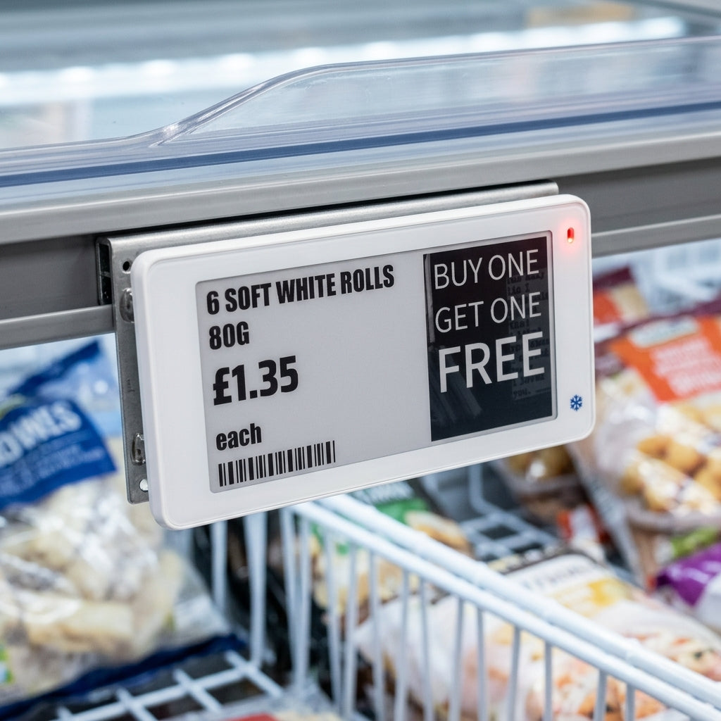 2.13" electronic shelf label for freezer displays (view 2)