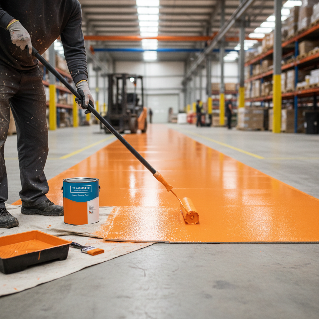 High-Performance Orange Concrete Paint for Indoor and Outdoor Use with UV Resistance and Non-Slip Option