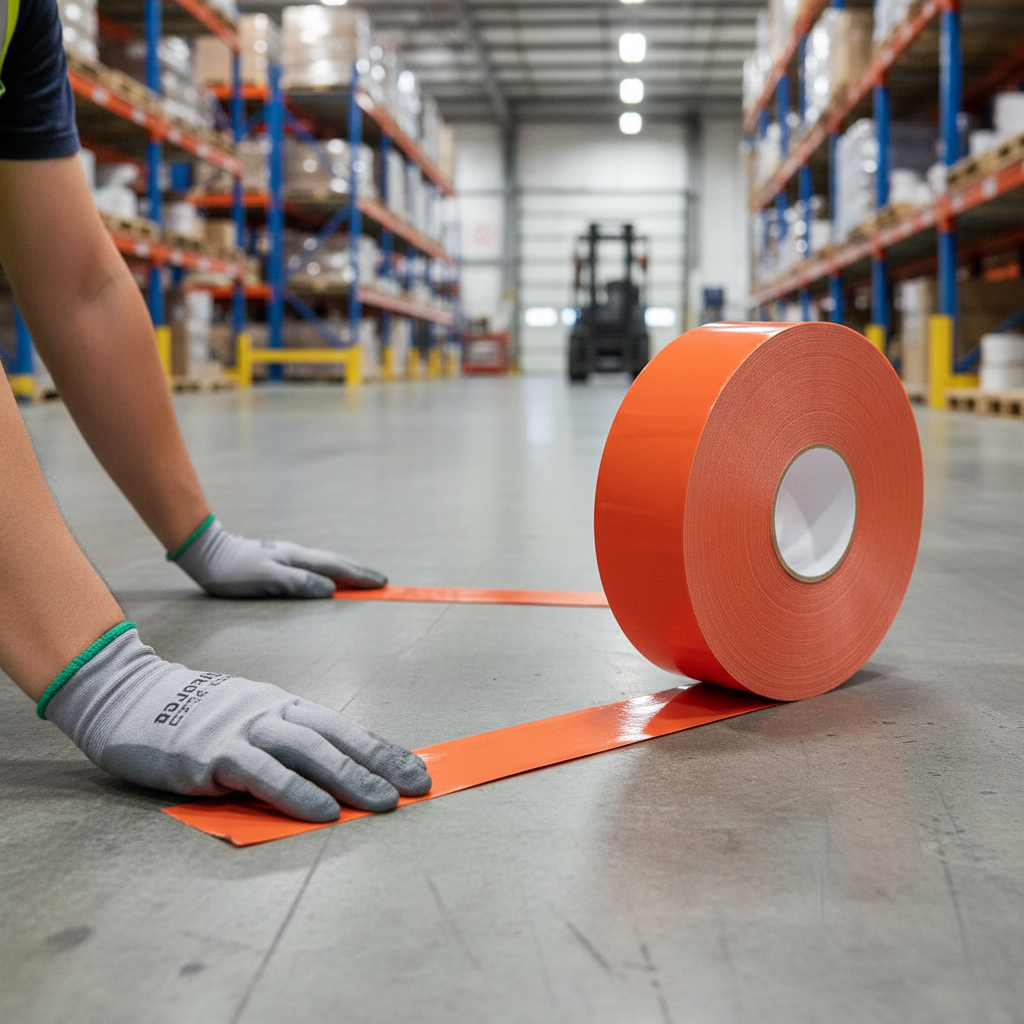 Premium Heavy-Duty Orange Aisle Marking Tape for Industrial Safety with Fast Installation and Custom Sizes