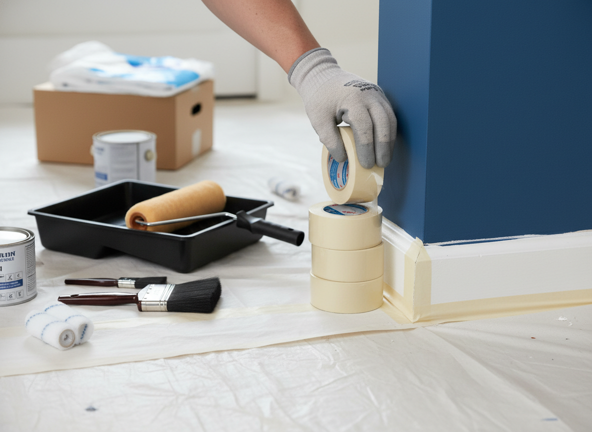 Premium Masking Tape for Painting - Ideal for Clean Edges and Easy Application - High-Quality Professional Grade for Industrial and Commercial Appl...