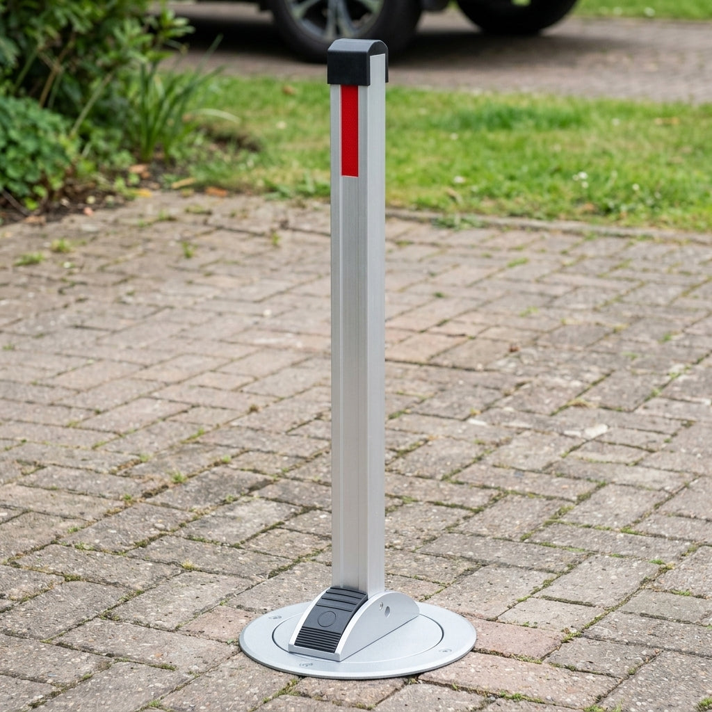 950mm Semi-Automatic Drop Down Security Post Aluminium