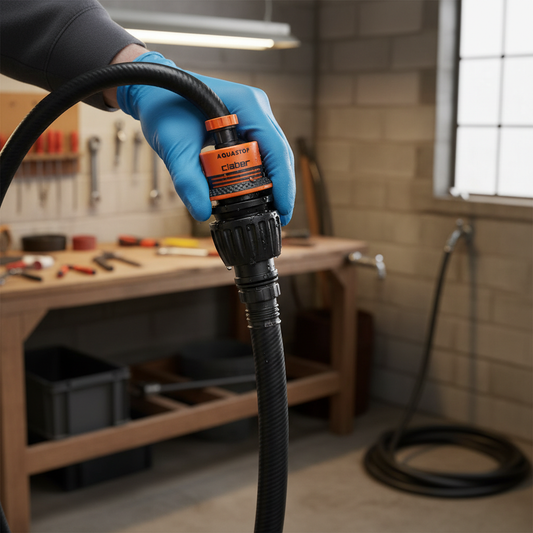 Premium Universal Coupling with Stop for 1/2", 5/8" & 3/4" Hoses - Leak-Free Connection and Automatic Shut-Off Valve