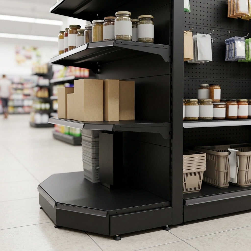 1.8m Corner Shelving Bay | 300mm Base | 250mm Upper Shelves (view 2)