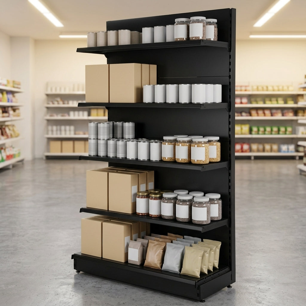 1.8m Wall Shelving Bay | 300mm Base & 250mm Upper Shelves