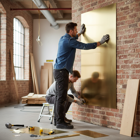 Premium 2000mm x 1000mm x 0.9mm Brushed Polished Brass Sheet for Architectural and Decorative Applications