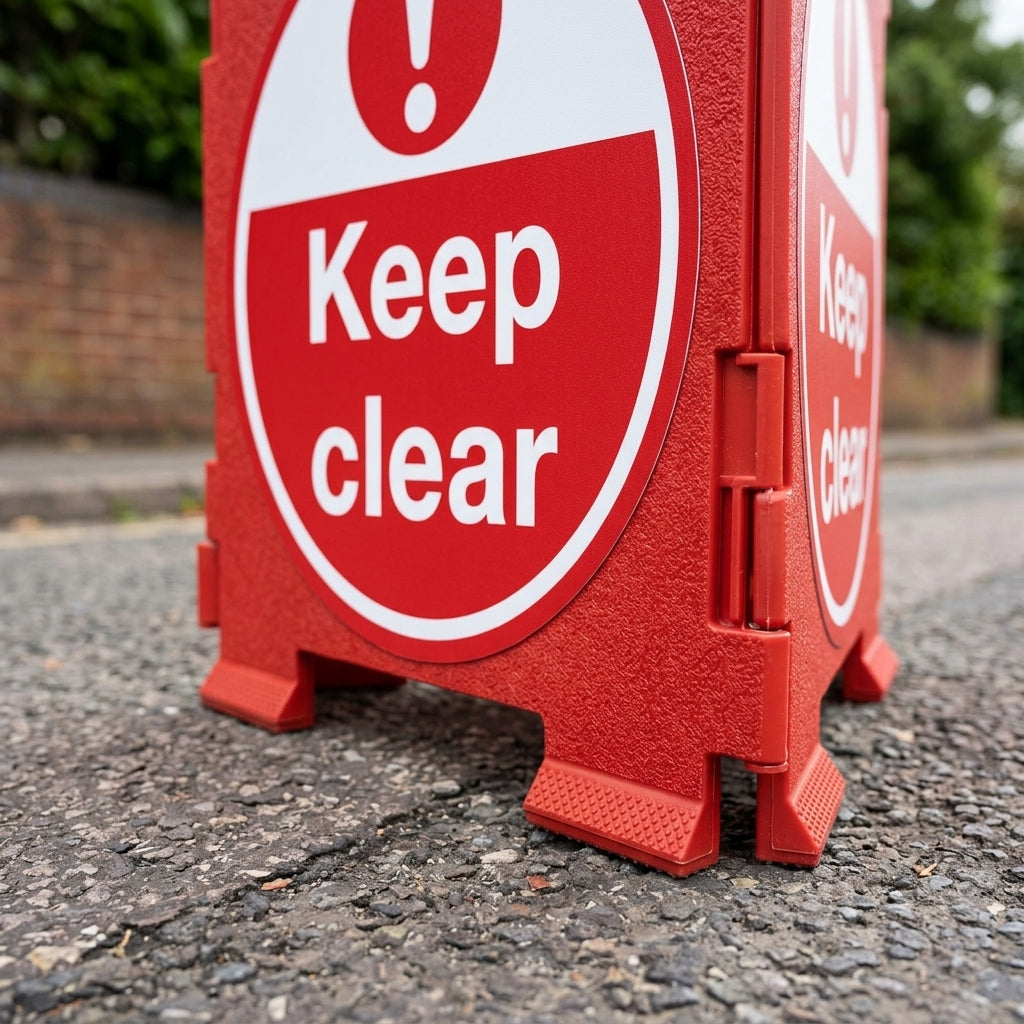 450mm Floor Sign Keep Clear Red/White Slip-Resistant Vinyl (view 2)