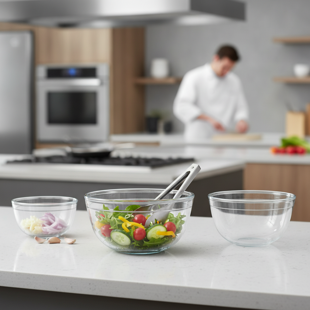 Borosilicate Glass Bowl 1L for Food Preparation & Storage