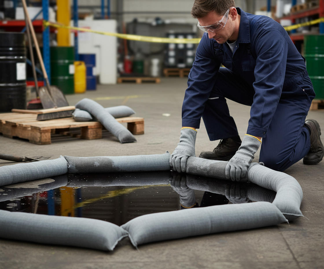 Maintenance Absorbent Socks (7.5cmØ x 1.2m) - MS20-90 || Absorbs 90ltr Per Pack of 20