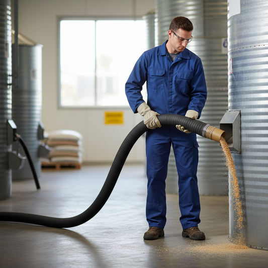 Premium Heavy Duty Animal Feed Hose with Cuffed Ends for Abrasive Materials and Flexible Use in Bulk Feed Operations